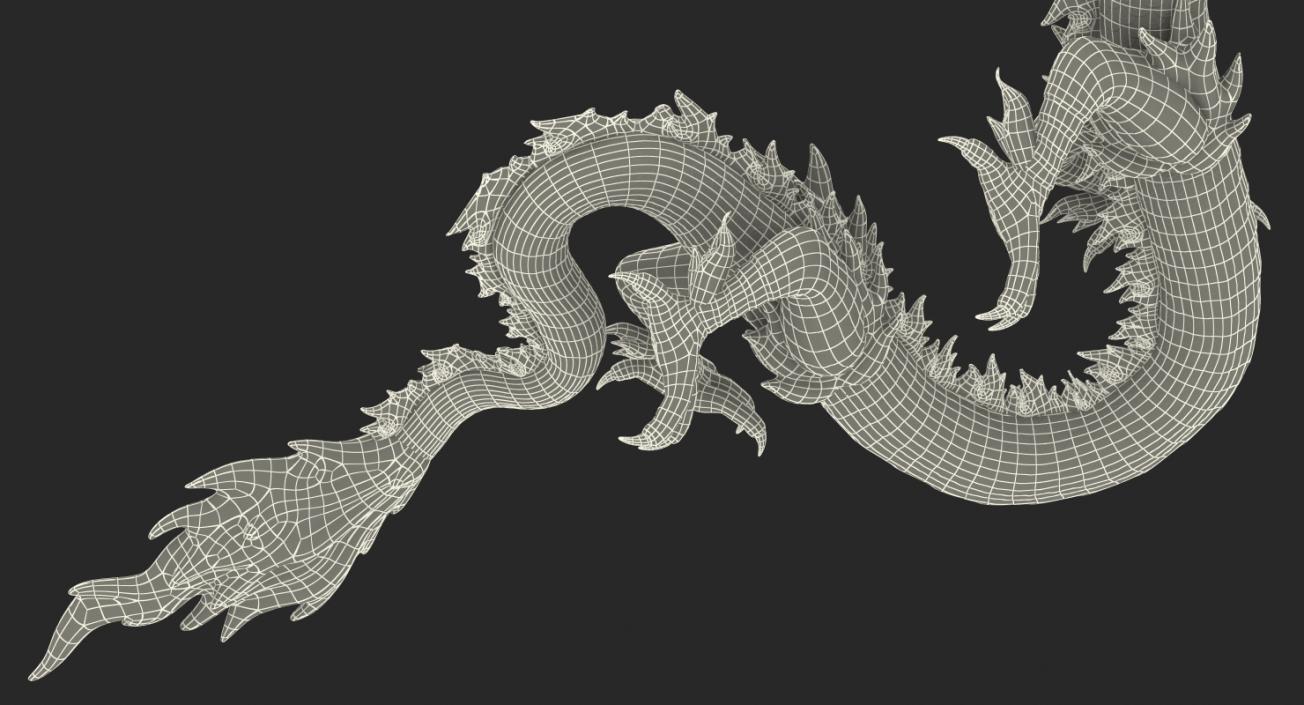 3D Golden Chinese Dragon Zodiac Sign model