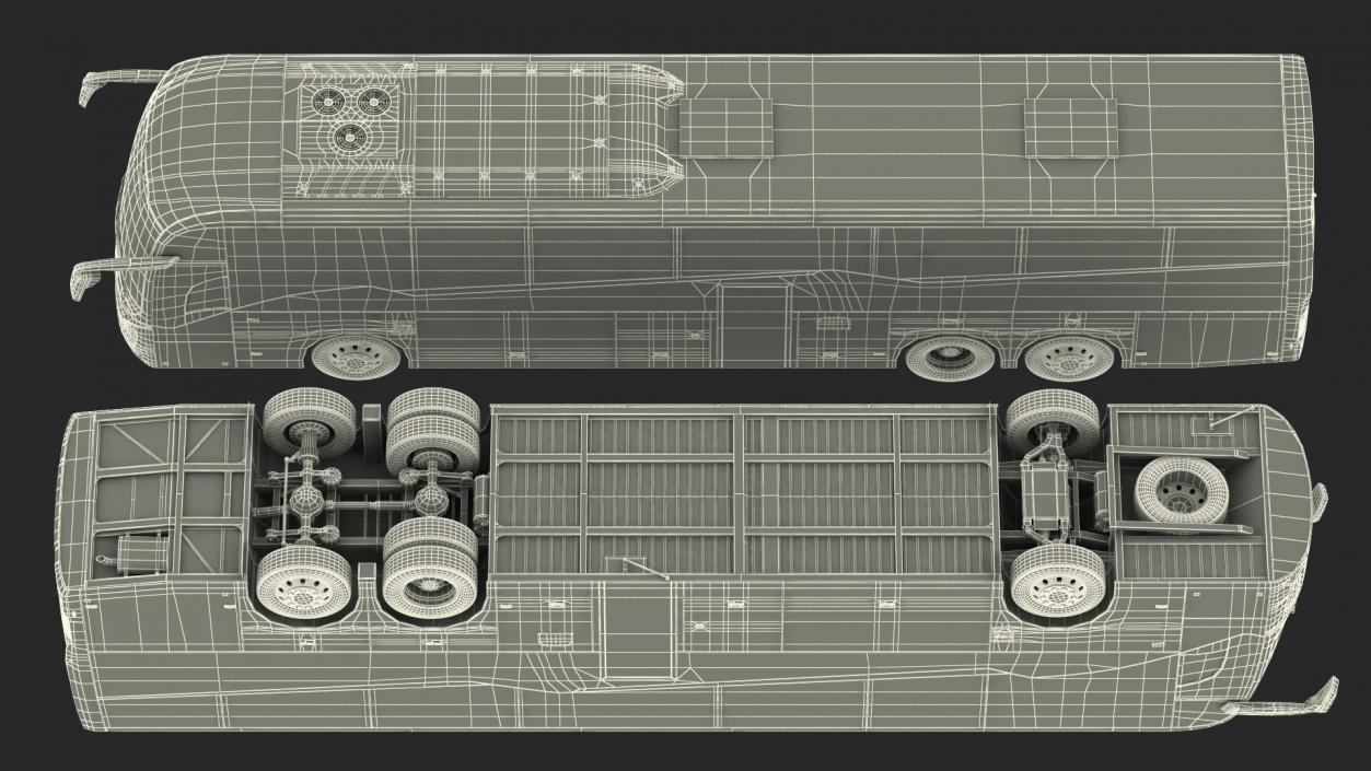 3D Luxury Coach Tour Bus Rigged model