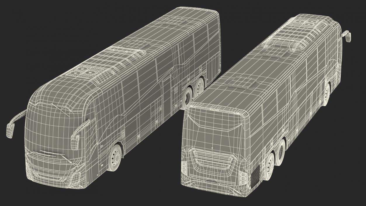 3D Luxury Coach Tour Bus Rigged model