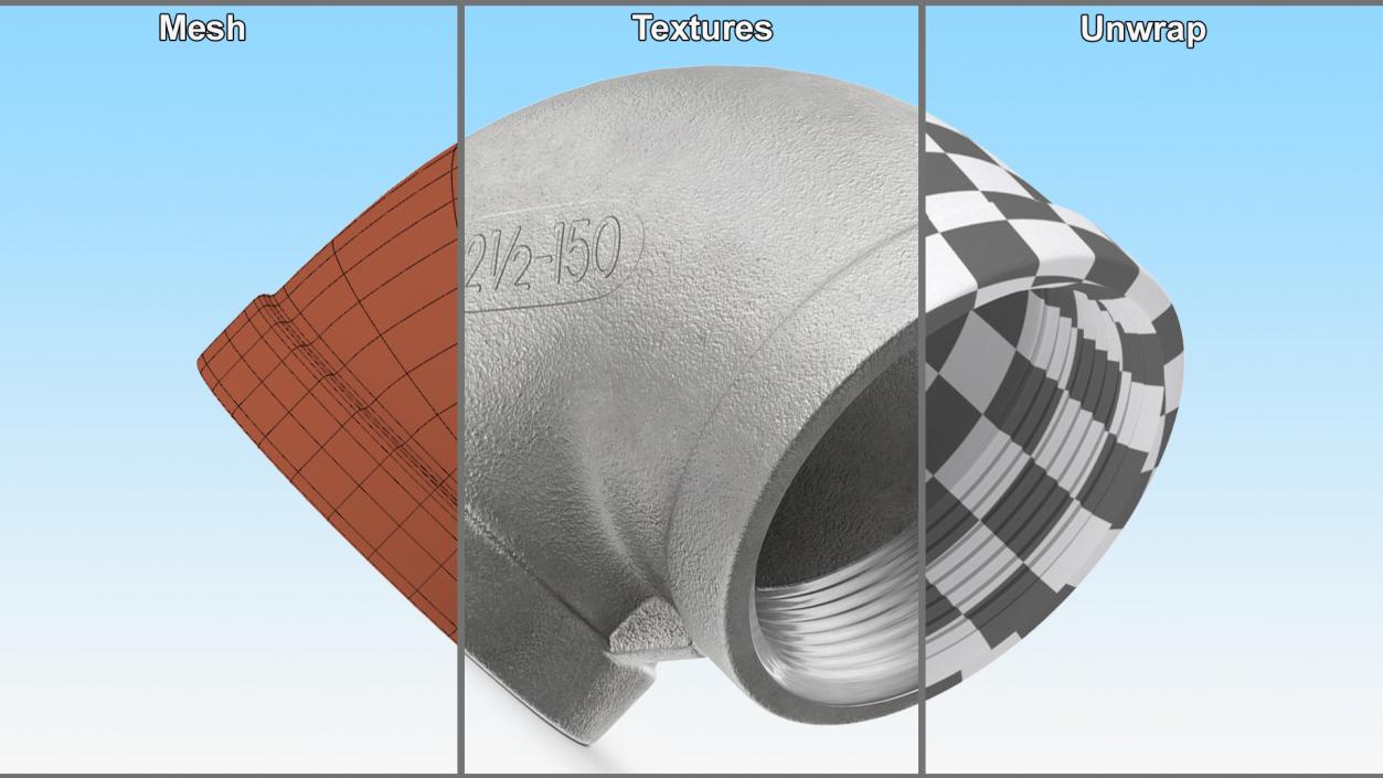 Fitting 90-Degree Elbow SS304 3D model