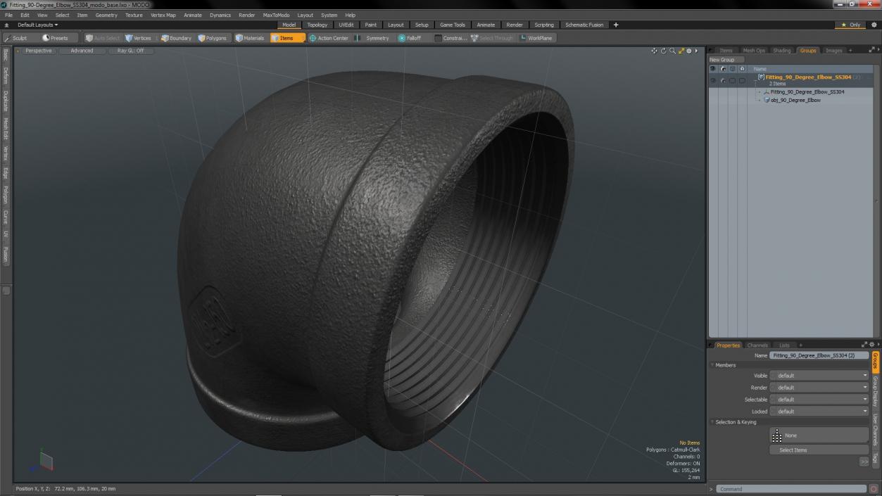 Fitting 90-Degree Elbow SS304 3D model