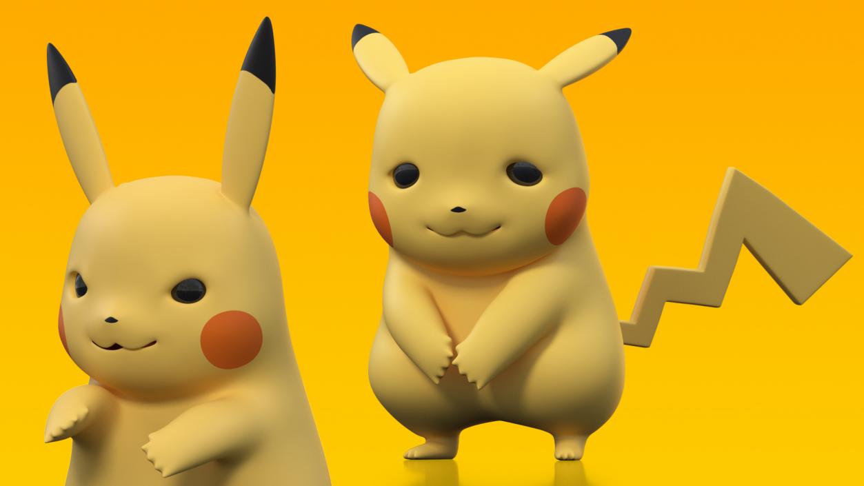 3D Pikachu Character Rigged for Maya model