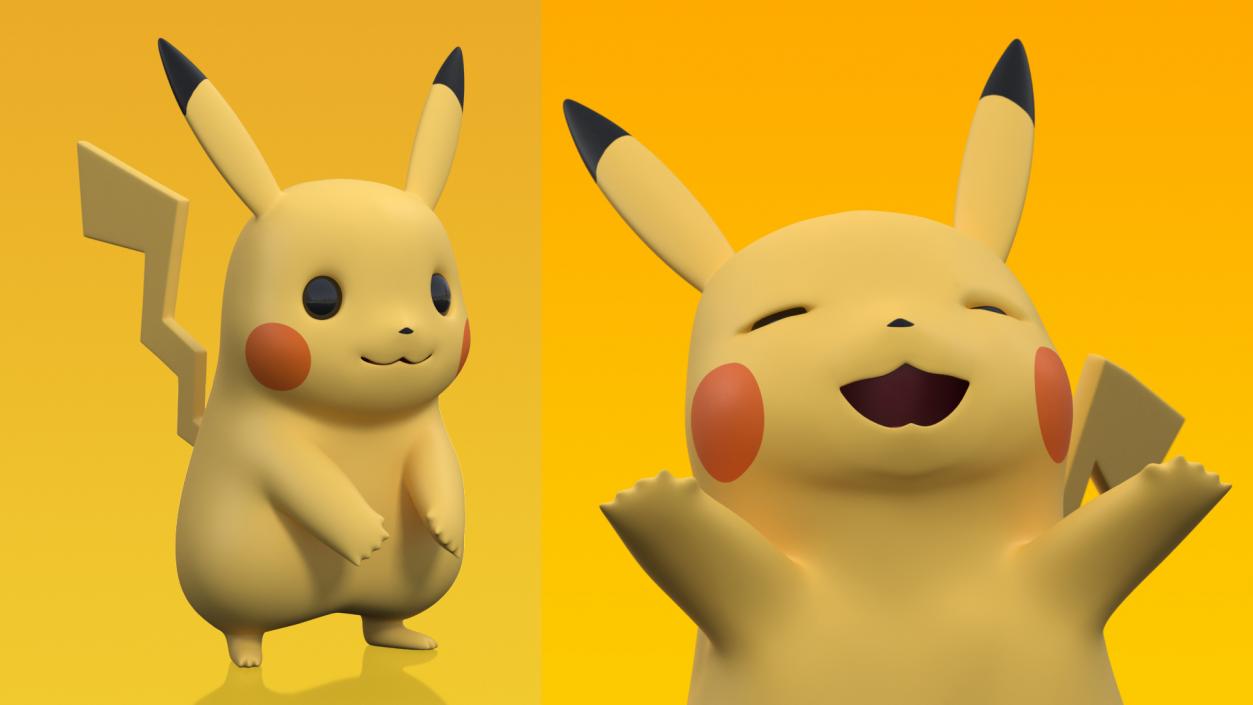 3D Pikachu Character Rigged for Maya model