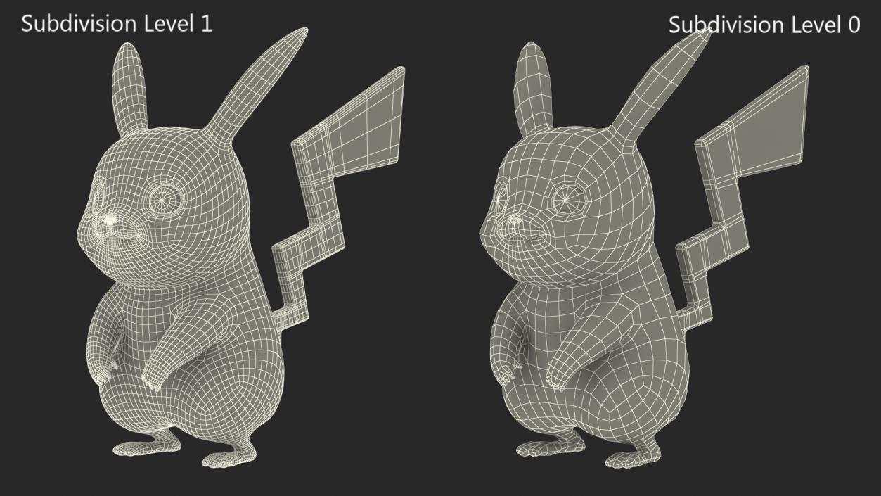 3D Pikachu Character Rigged for Maya model