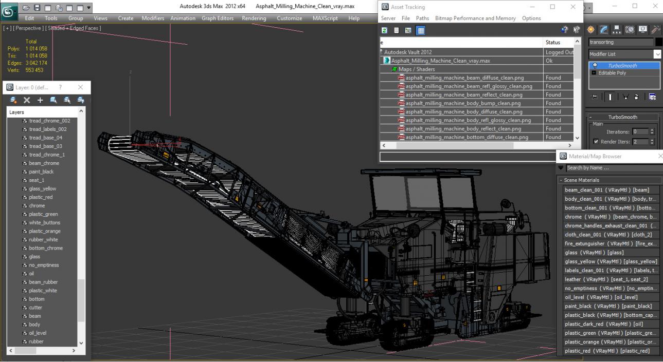 Asphalt Milling Machine Clean 3D model