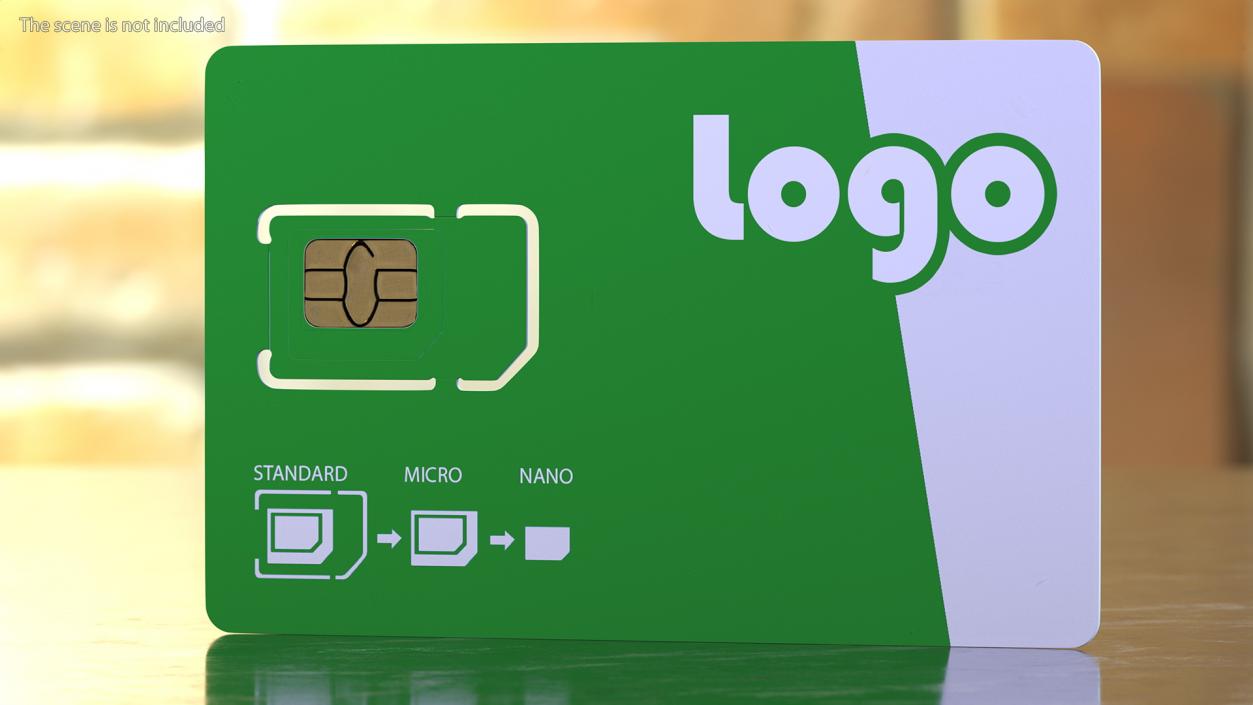 Sim Card Green Your Logo 3D model