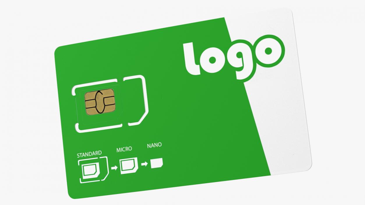 Sim Card Green Your Logo 3D model