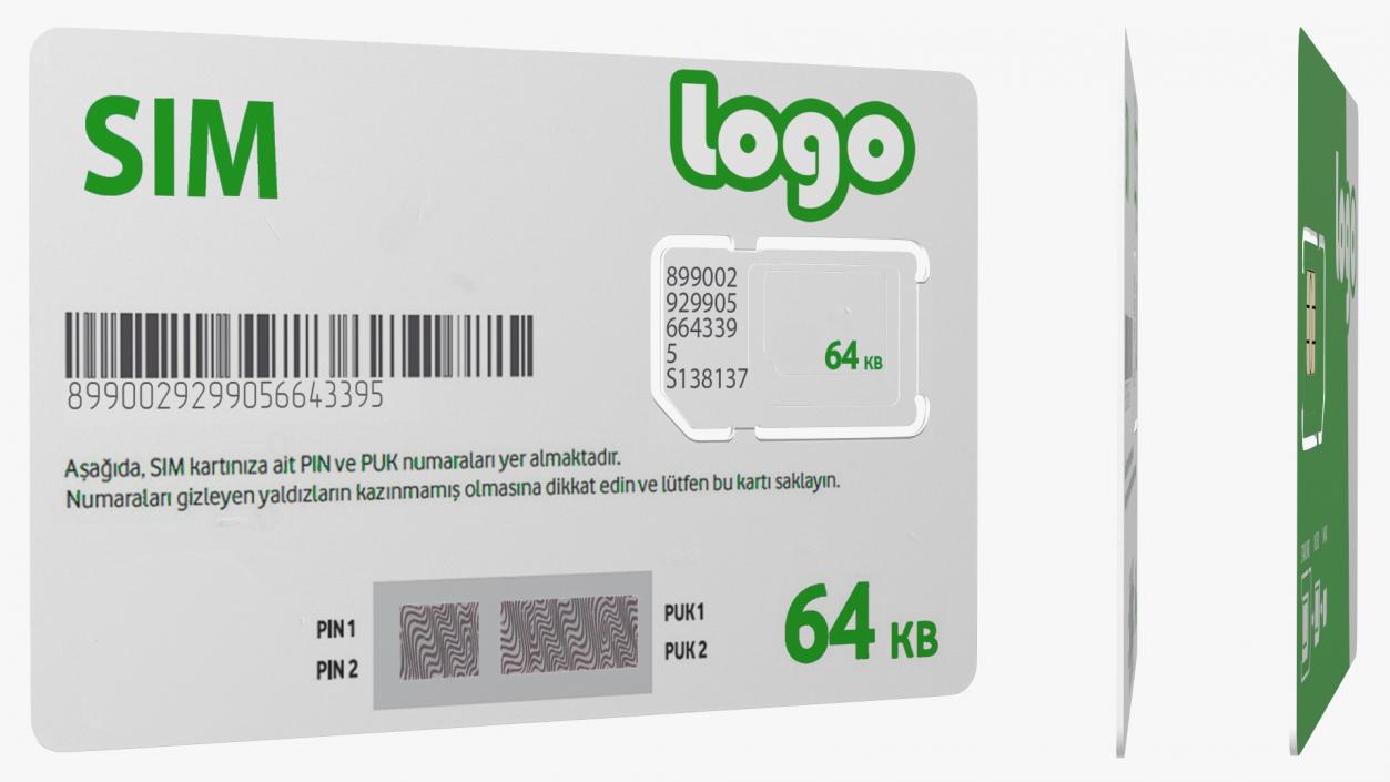 Sim Card Green Your Logo 3D model