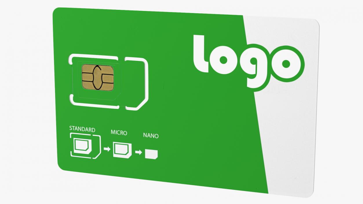 Sim Card Green Your Logo 3D model