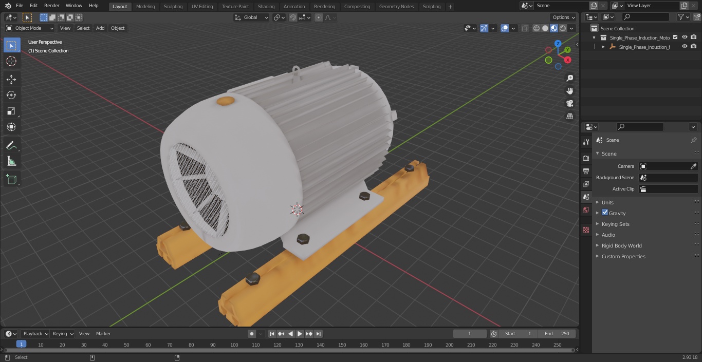 3D Single Phase Induction Motor model