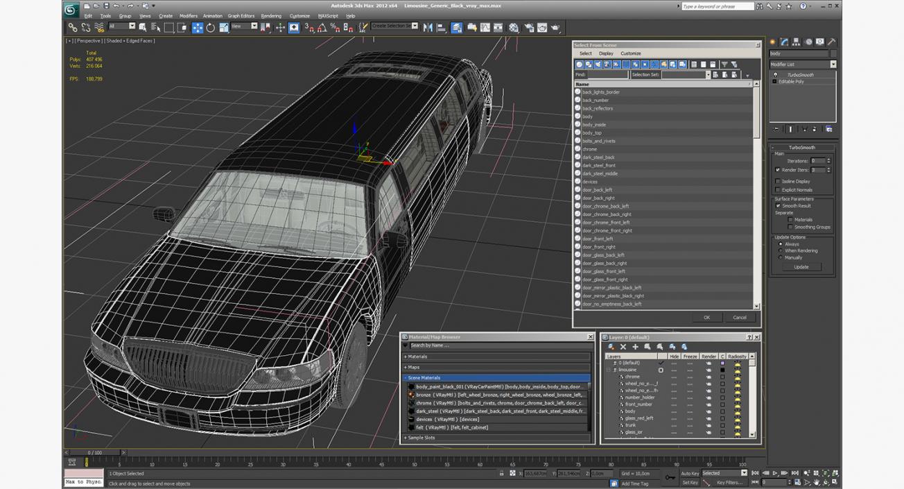 3D Limousine Generic Black model