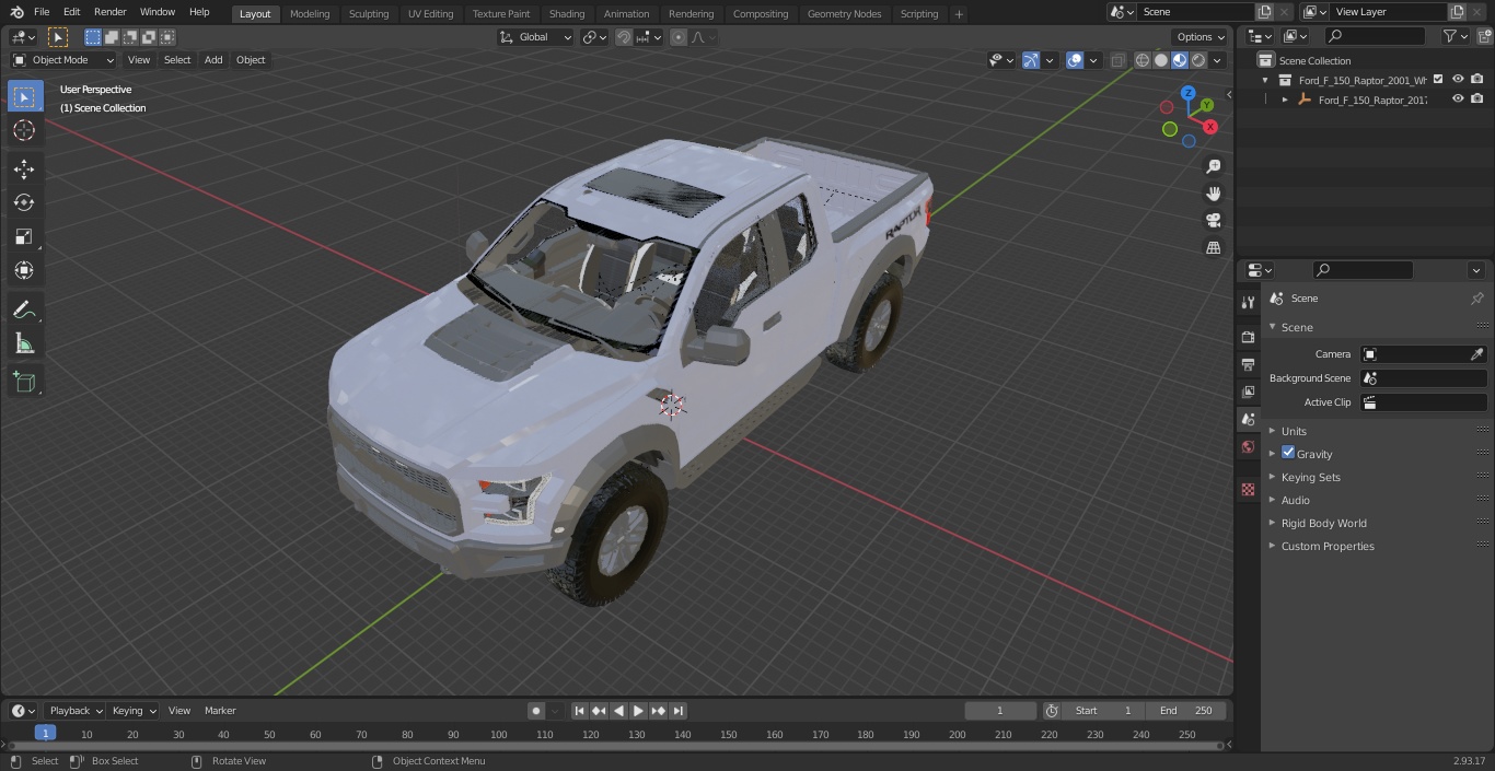 3D Ford F-150 Raptor 2017 White model