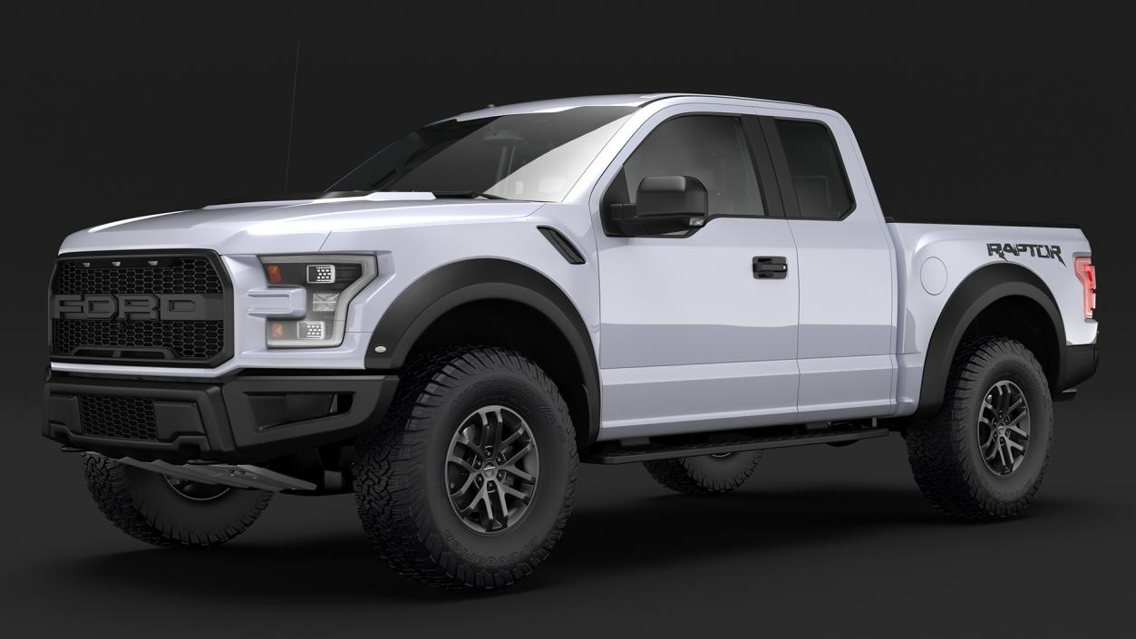 3D Ford F-150 Raptor 2017 White model