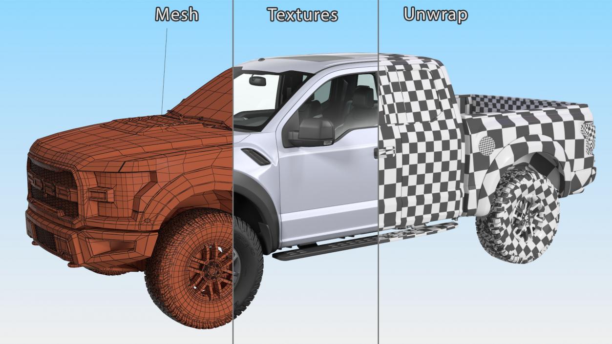 3D Ford F-150 Raptor 2017 White model