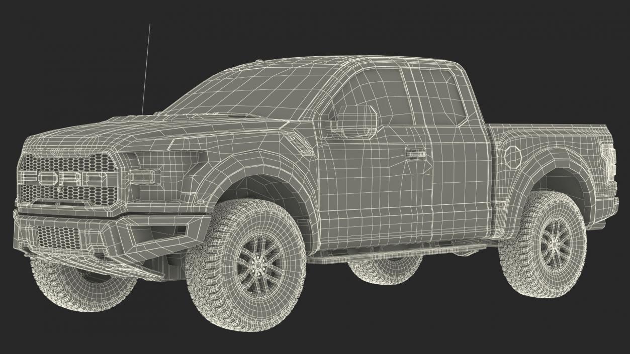 3D Ford F-150 Raptor 2017 White model