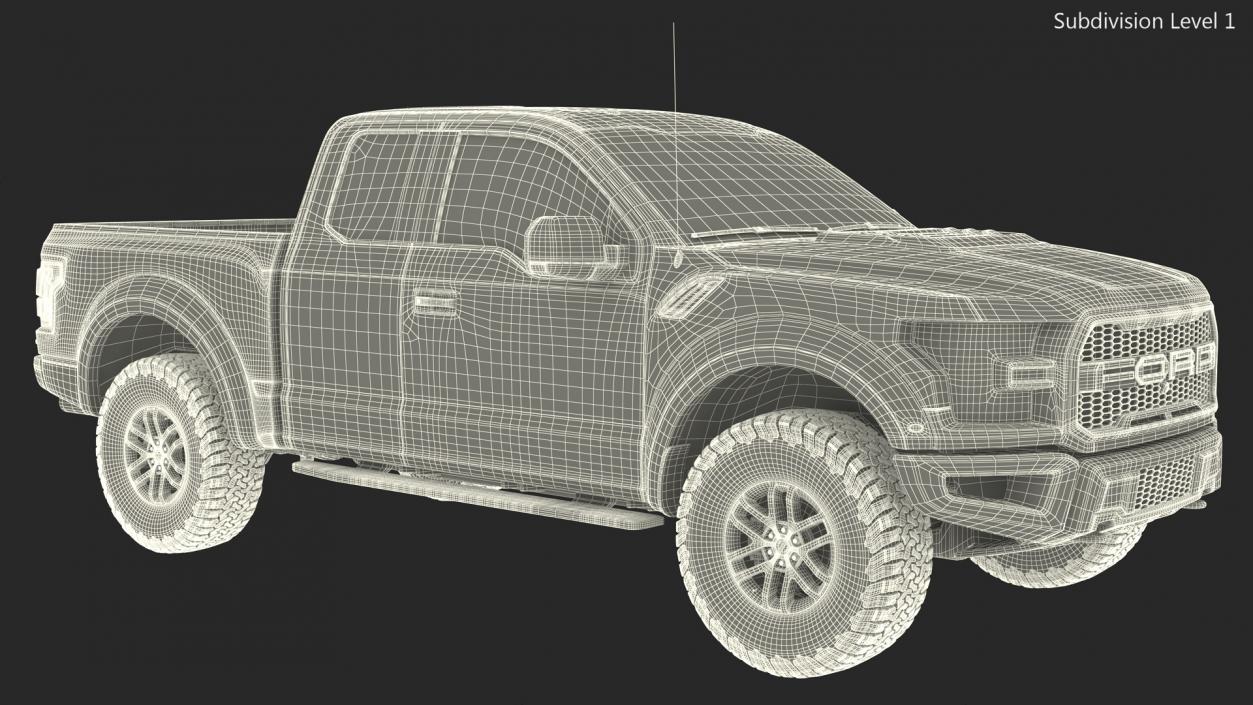 3D Ford F-150 Raptor 2017 White model