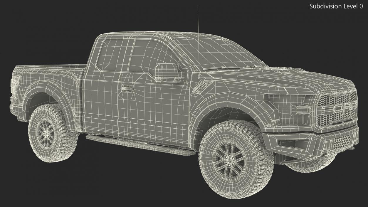 3D Ford F-150 Raptor 2017 White model