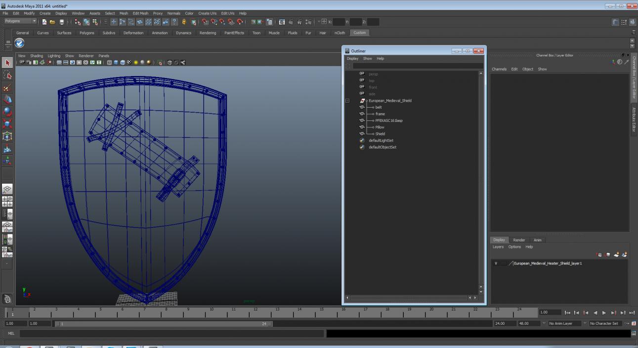 3D Unicorn Medieval Shield model