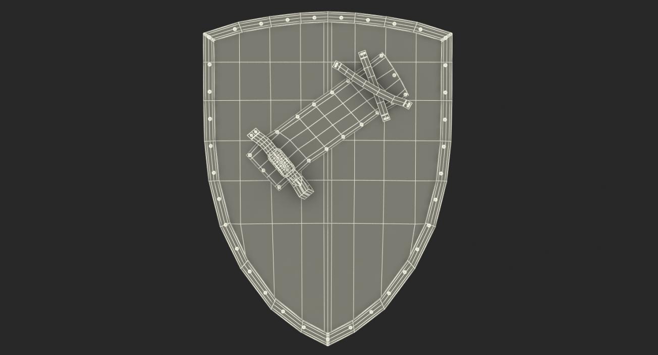 3D Unicorn Medieval Shield model