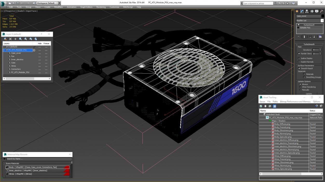 3D PC ATX Modular PSU model