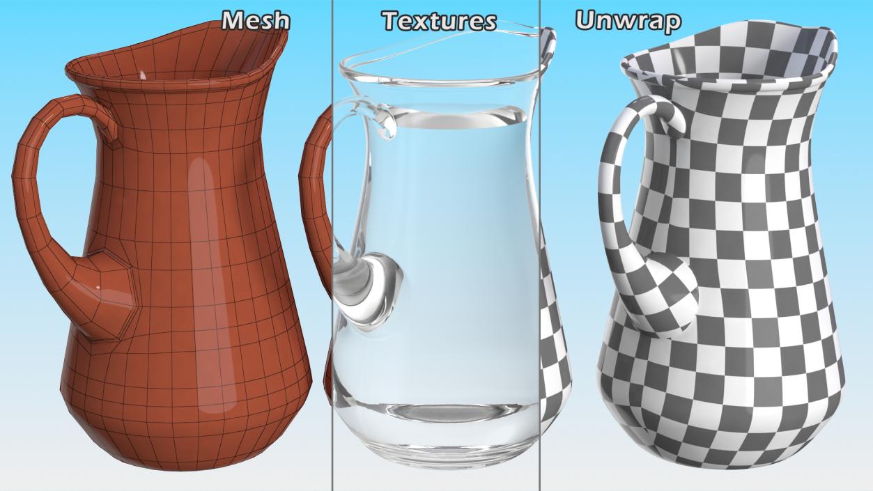 Glass Jugs With Water Collection 4 3D model