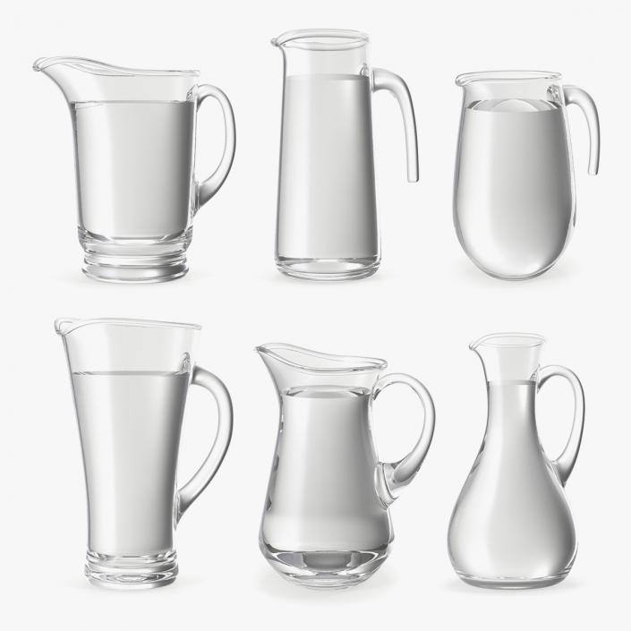 Glass Jugs With Water Collection 4 3D model