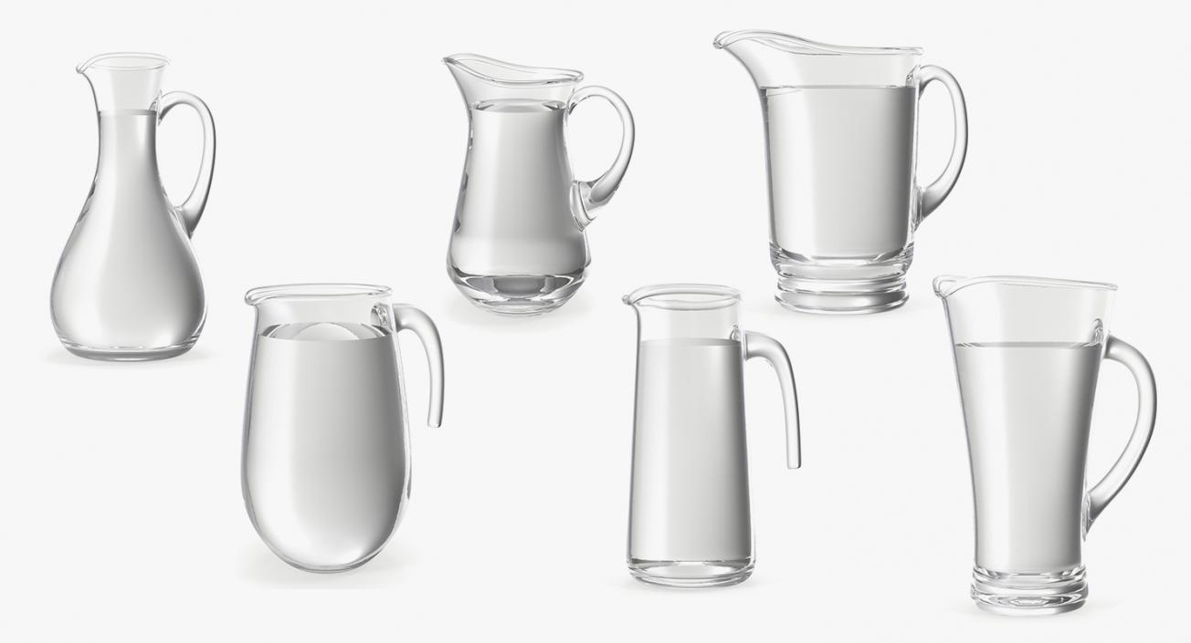 Glass Jugs With Water Collection 4 3D model