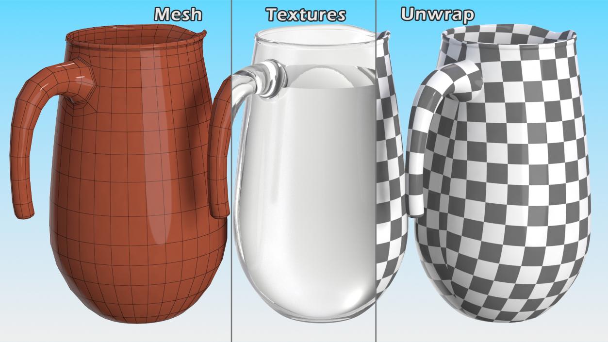 Glass Jugs With Water Collection 4 3D model