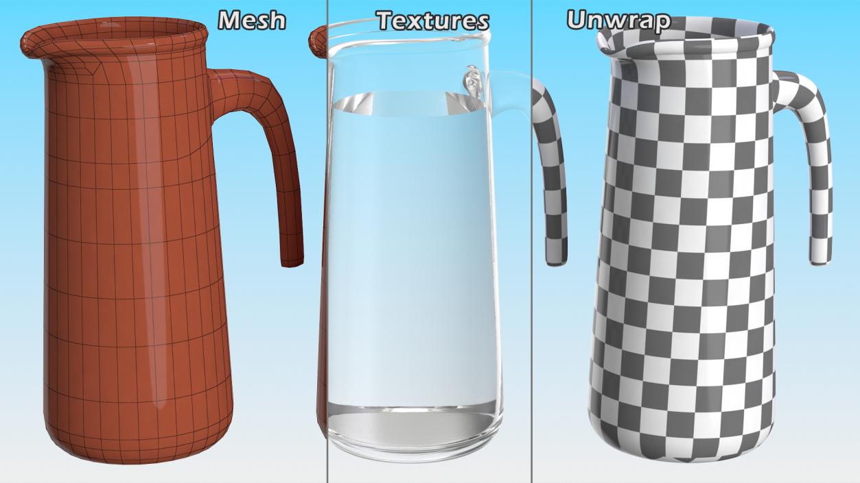 Glass Jugs With Water Collection 4 3D model