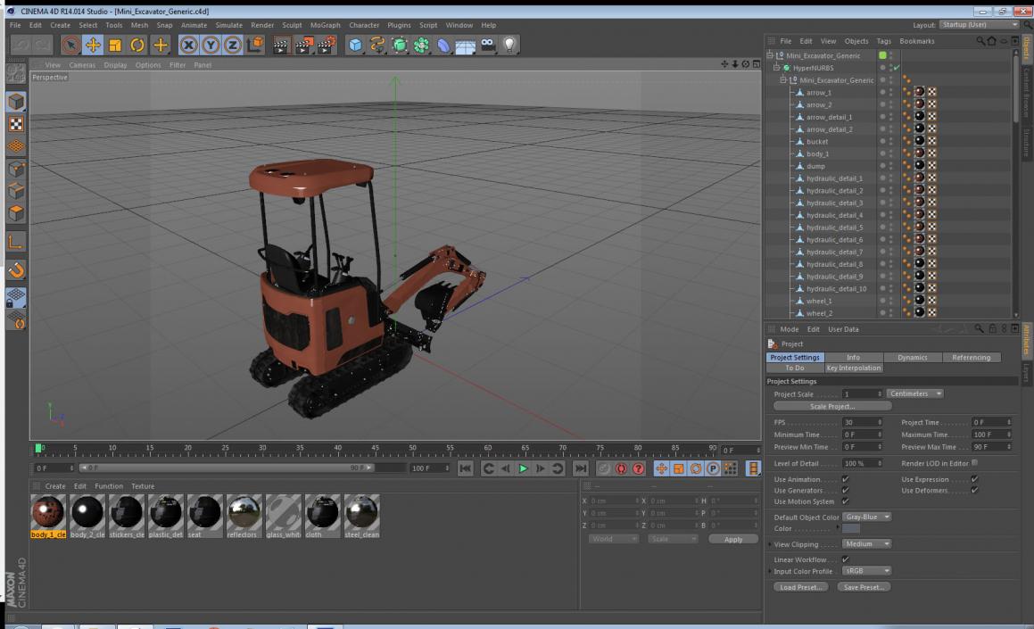 Mini Excavator Generic 3D