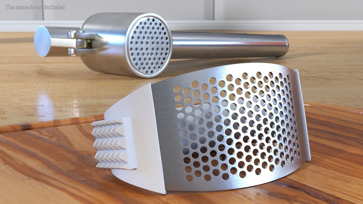 3D Garlic Crusher with Chipper White model