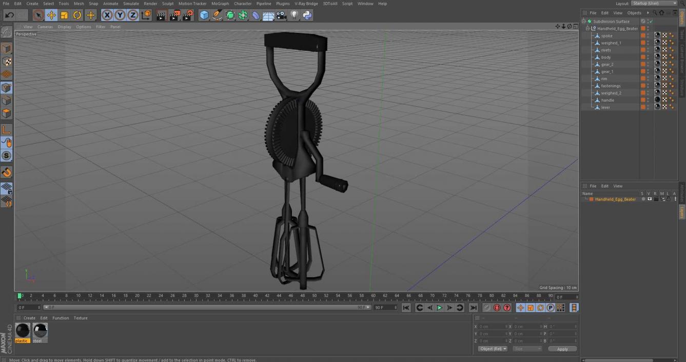 Handheld Egg Beater 3D model