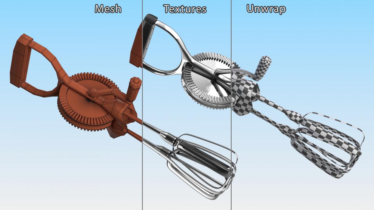 Handheld Egg Beater 3D model