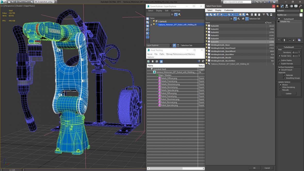 Yaskawa Motoman GP7 Robot with Welding Kit 3D