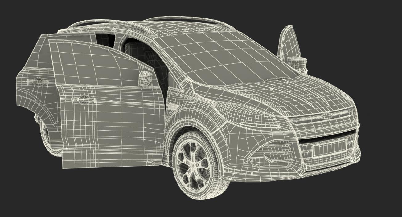 3D model Ford Kuga FWD 2016 Rigged