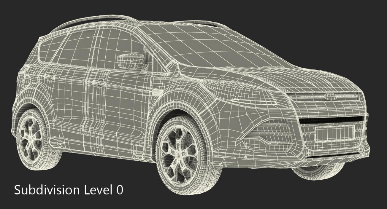 3D model Ford Kuga FWD 2016 Rigged