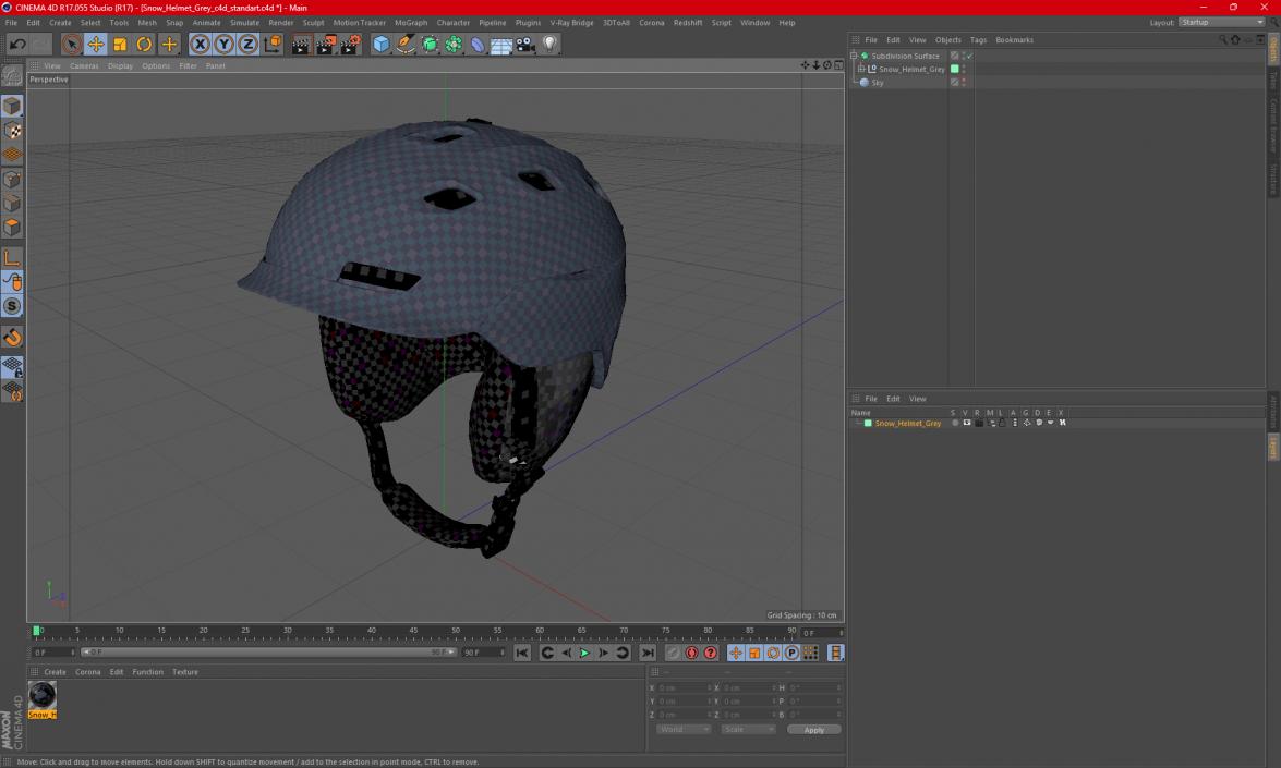 3D Snow Helmet Grey