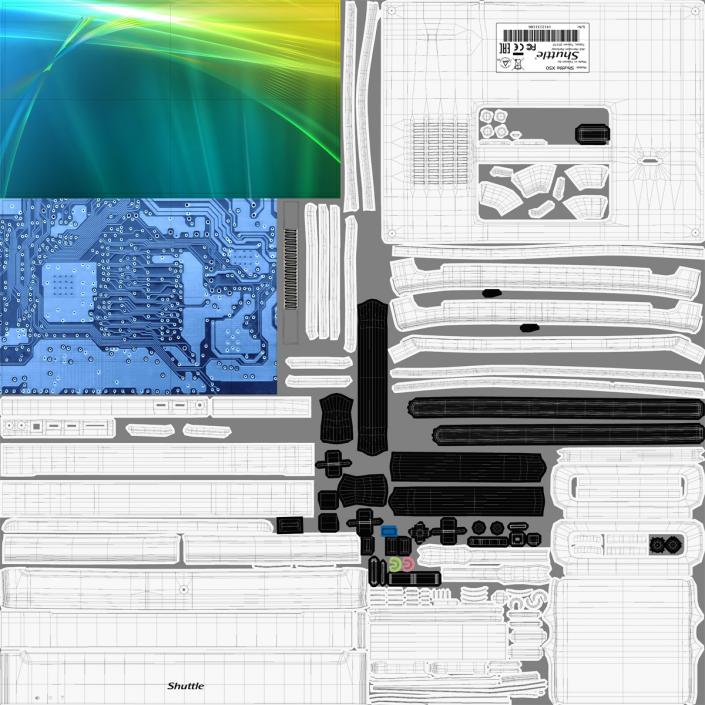 3D All in One PC Shuttle X50V2 White model