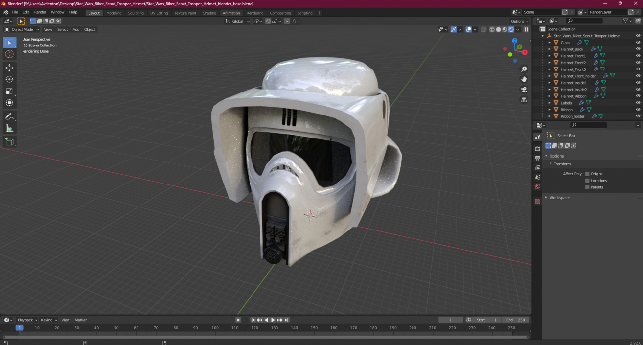 3D Star Wars Biker Scout Trooper Helmet