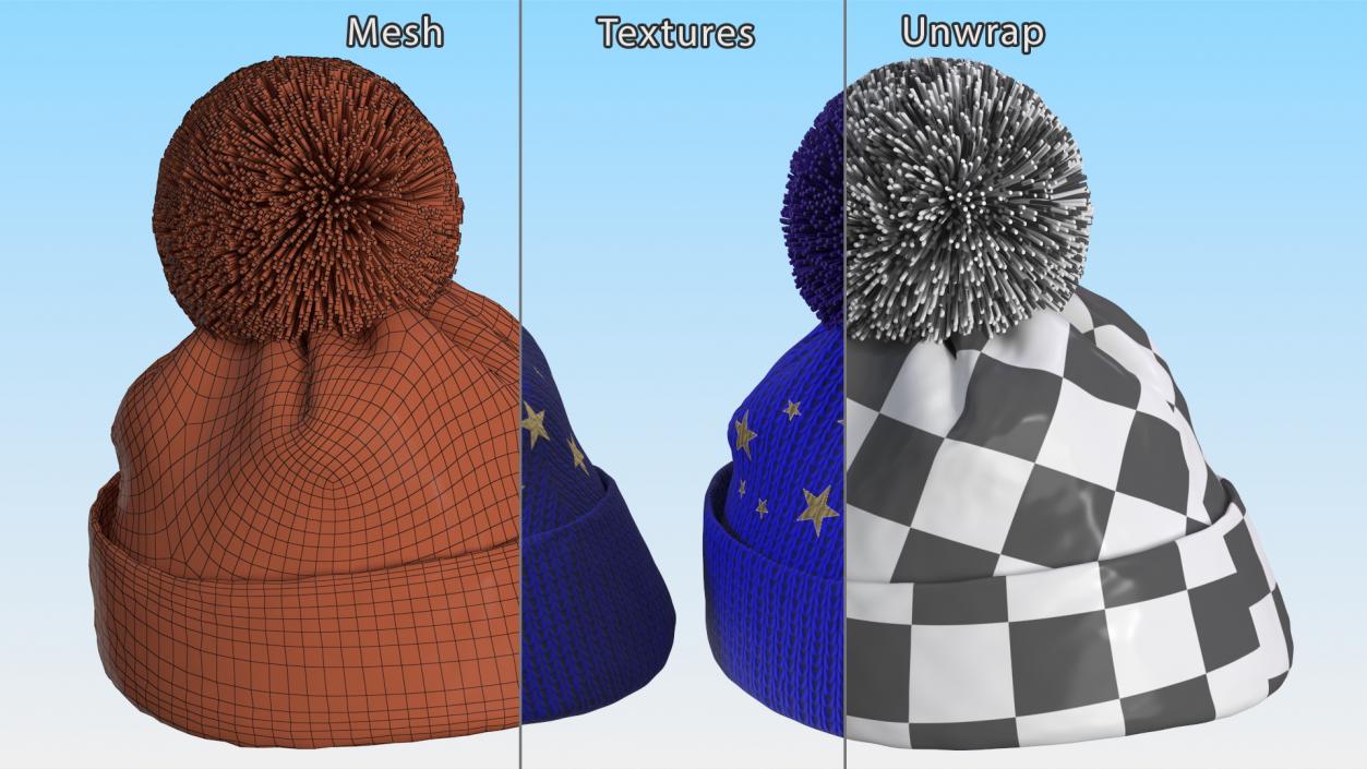 Winter Hats Collection 2 3D model