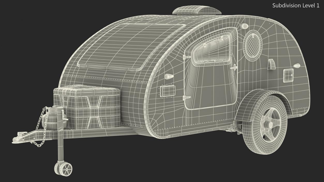 3D Vistabule Teardrop Camping Trailer Red model