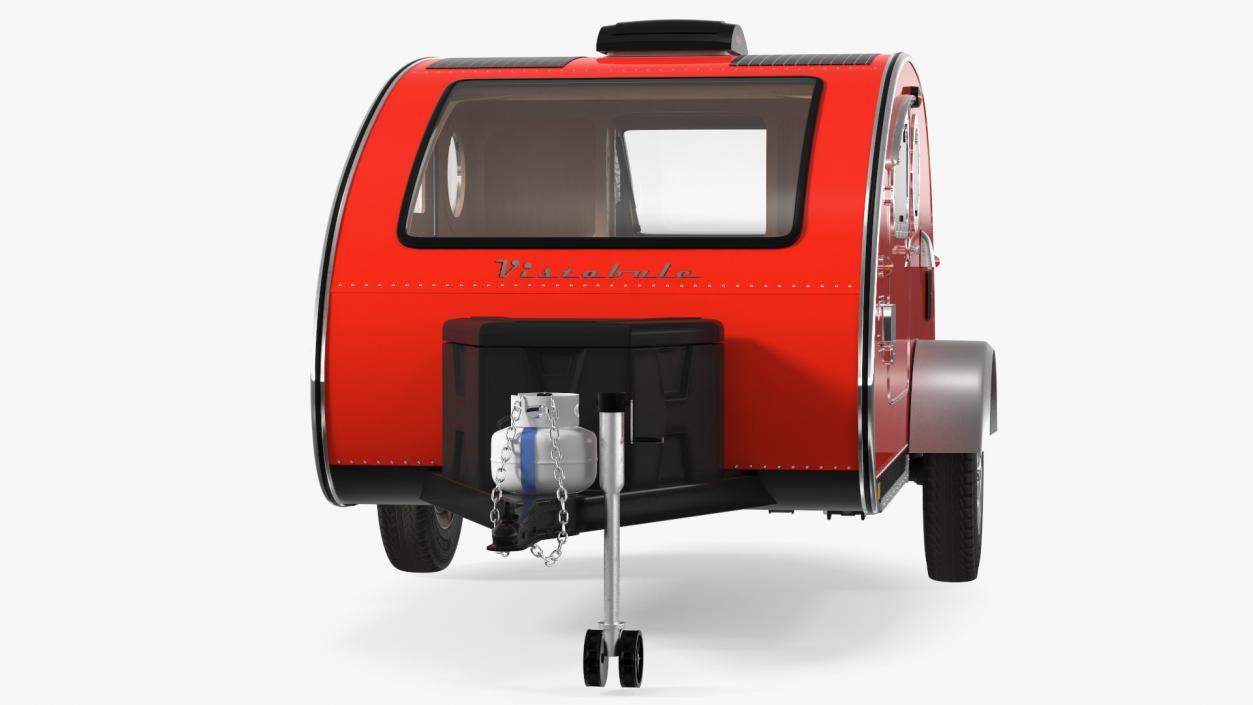 3D Vistabule Teardrop Camping Trailer Red model