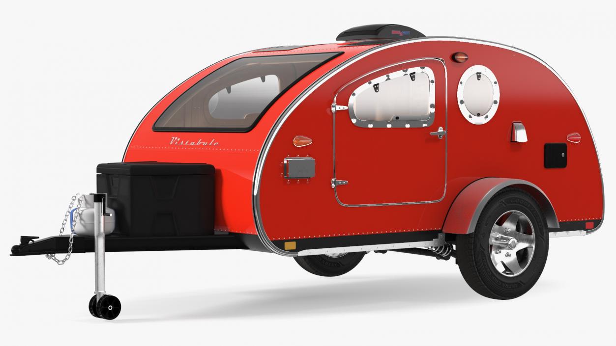 3D Vistabule Teardrop Camping Trailer Red model