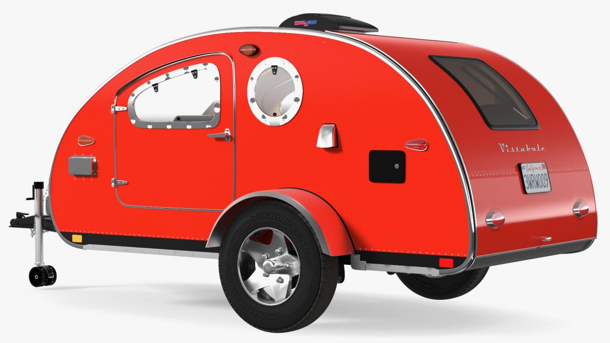 3D Vistabule Teardrop Camping Trailer Red model