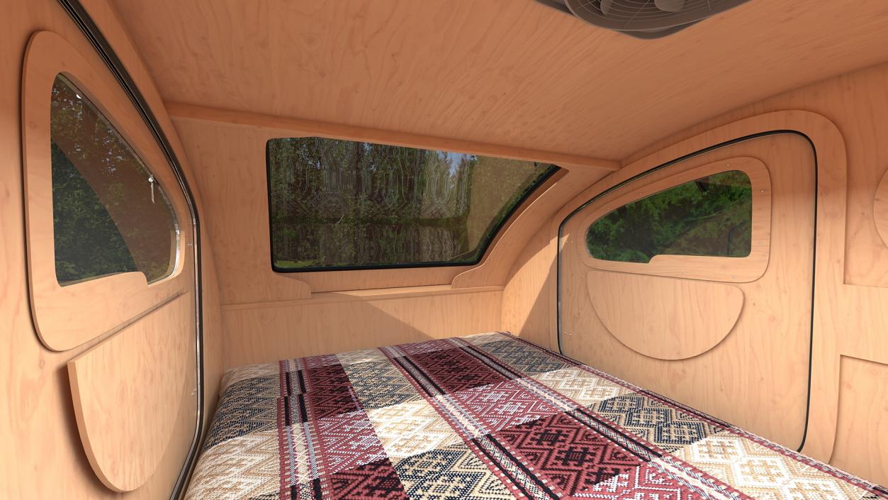 3D Vistabule Teardrop Camping Trailer Red model