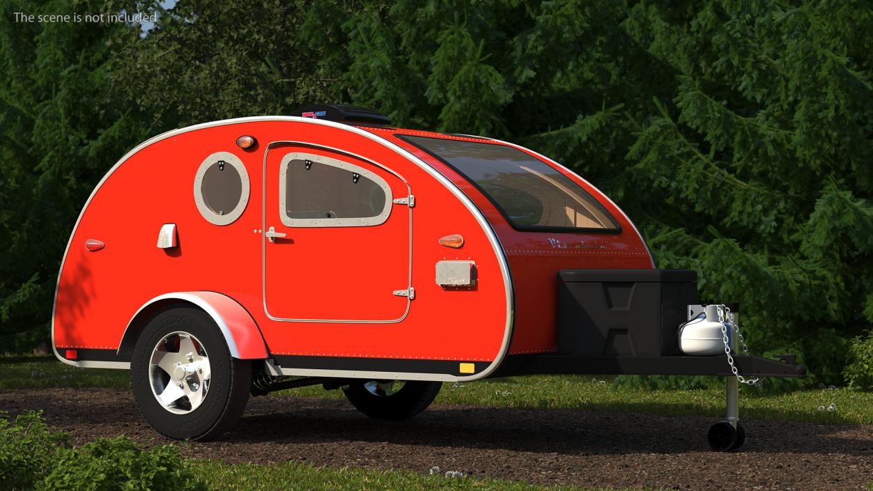 3D Vistabule Teardrop Camping Trailer Red model