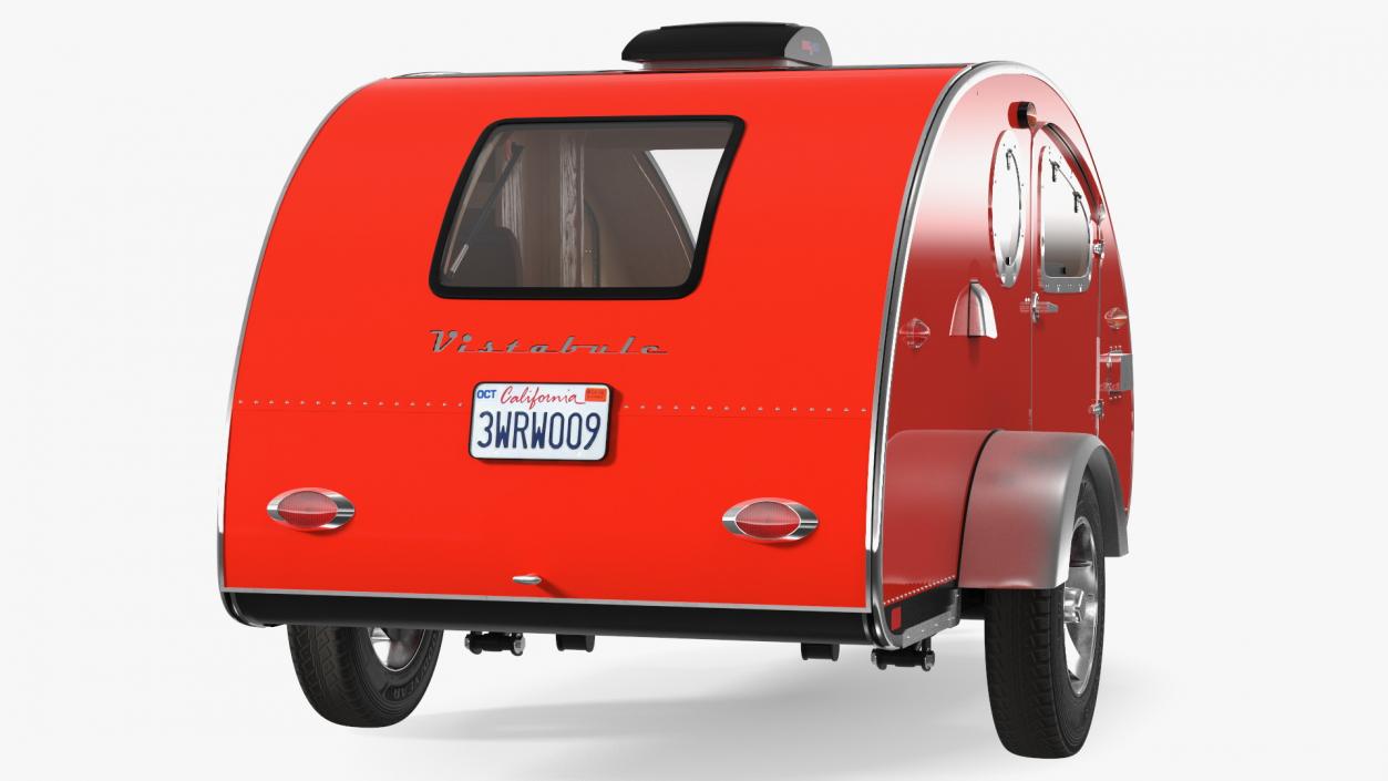 3D Vistabule Teardrop Camping Trailer Red model