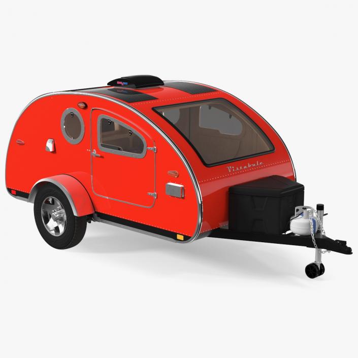 3D Vistabule Teardrop Camping Trailer Red model