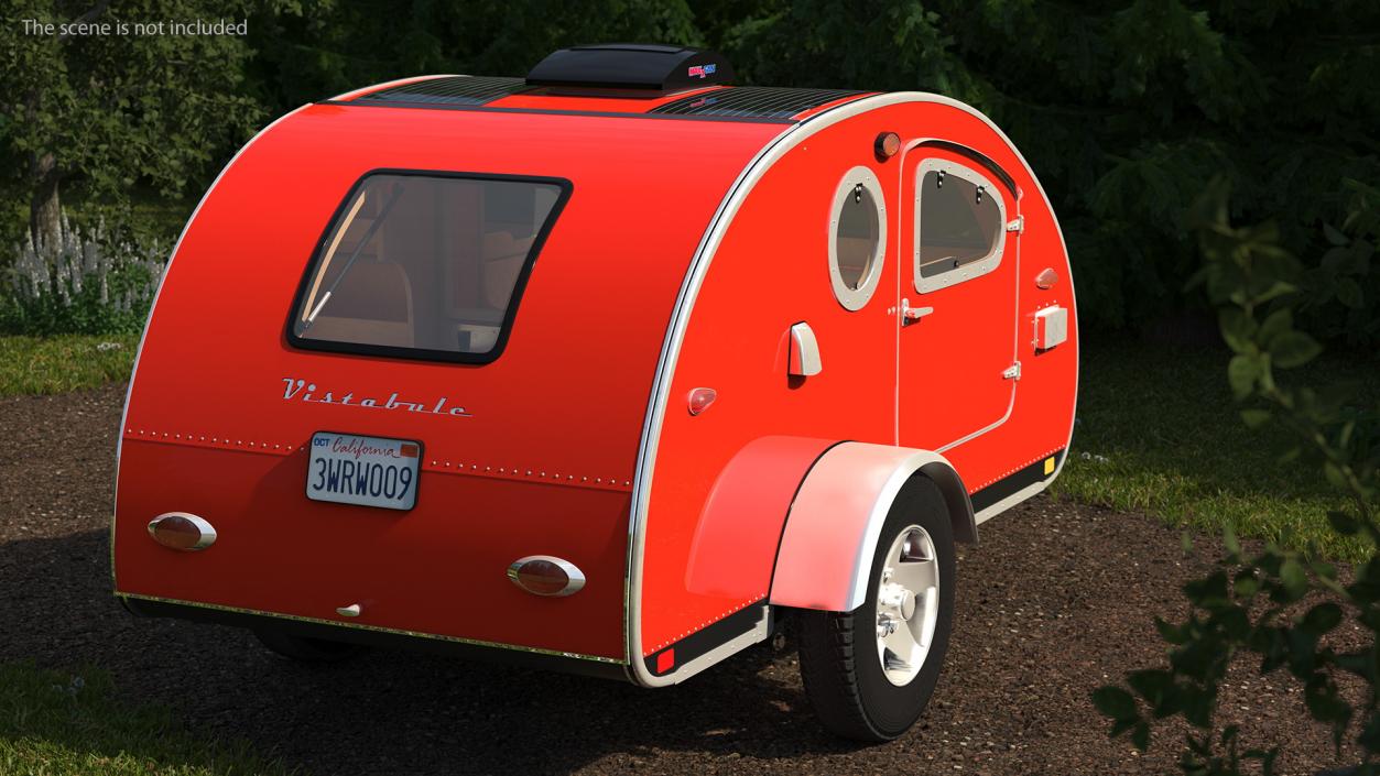 3D Vistabule Teardrop Camping Trailer Red model