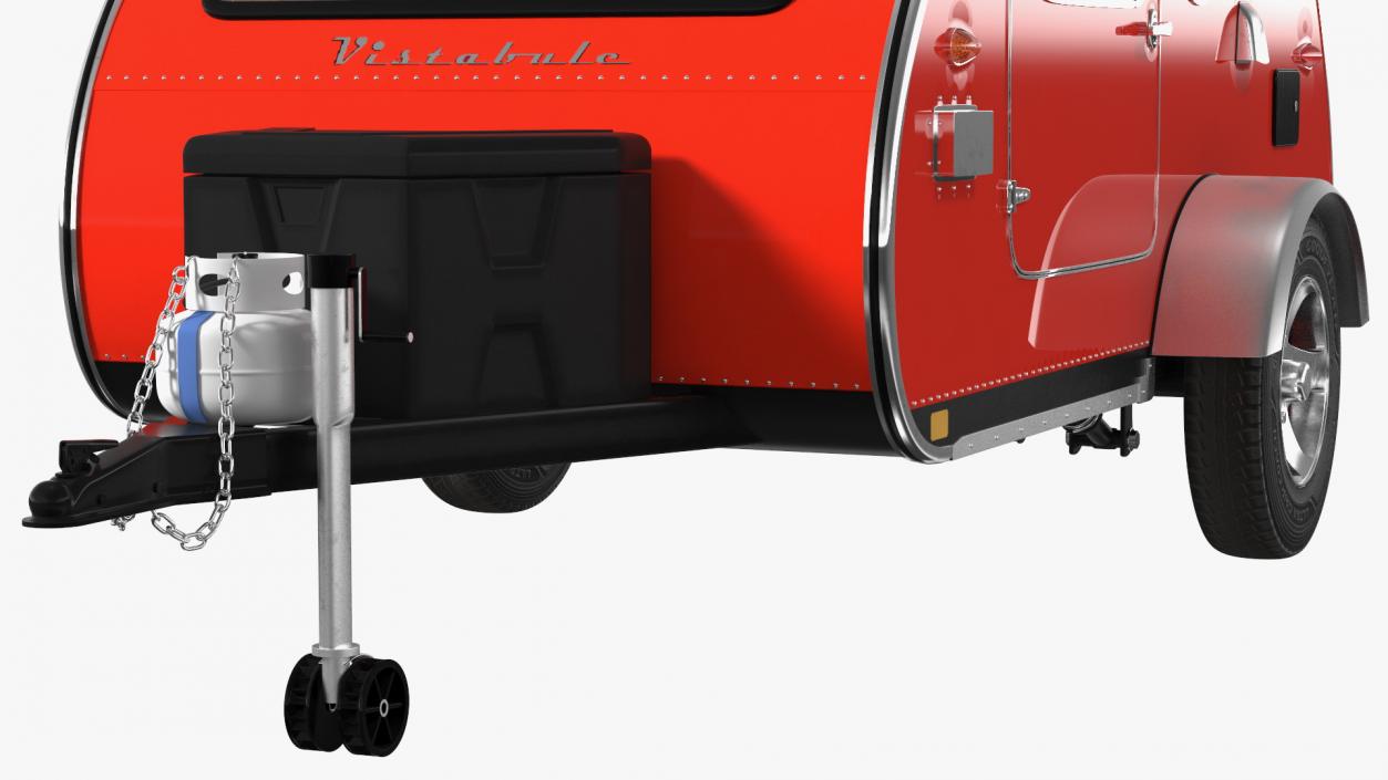 3D Vistabule Teardrop Camping Trailer Red model